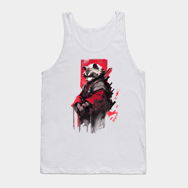 Raccoon samurai warrior Tank Top by NemfisArt